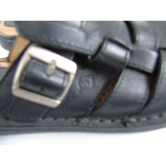 Vintage Born Hand Crafted Footwear Women's Shoe Black Leather Woven Silve Buckle - Picture 2 of 7